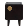 Wood, 16"l Modern Night Stand, Black