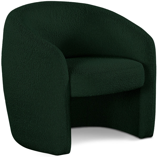 Acadia Green Boucle Fabric Accent Chair