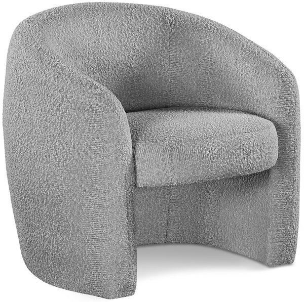 Acadia Grey Boucle Fabric Accent Chair