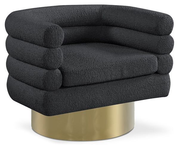 Tessa Black Boucle Fabric Accent Chair