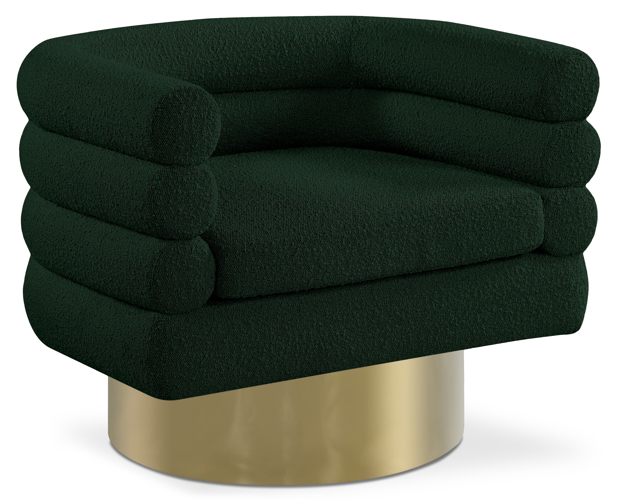 Tessa Green Boucle Fabric Accent Chair