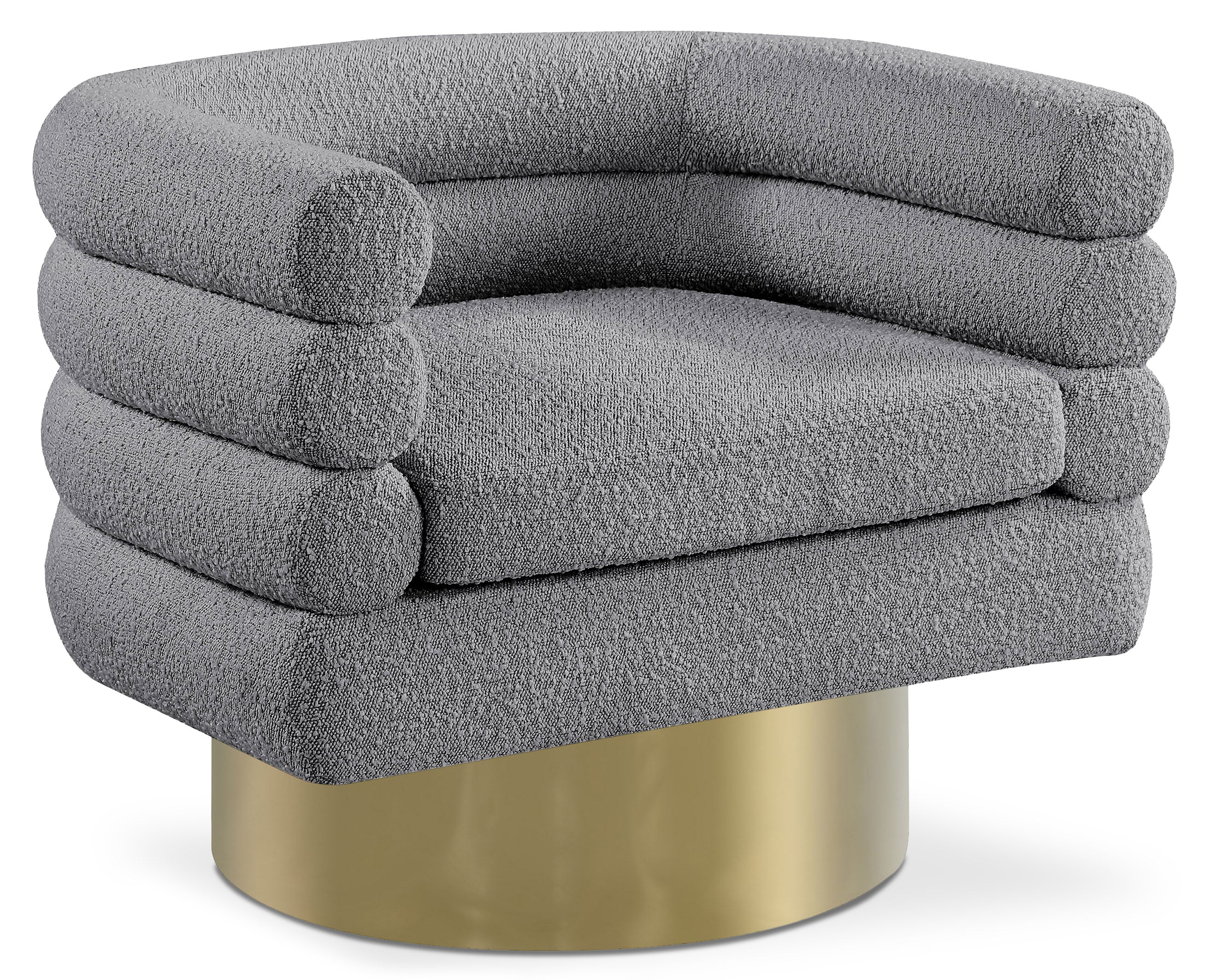 Tessa Grey Boucle Fabric Accent Chair