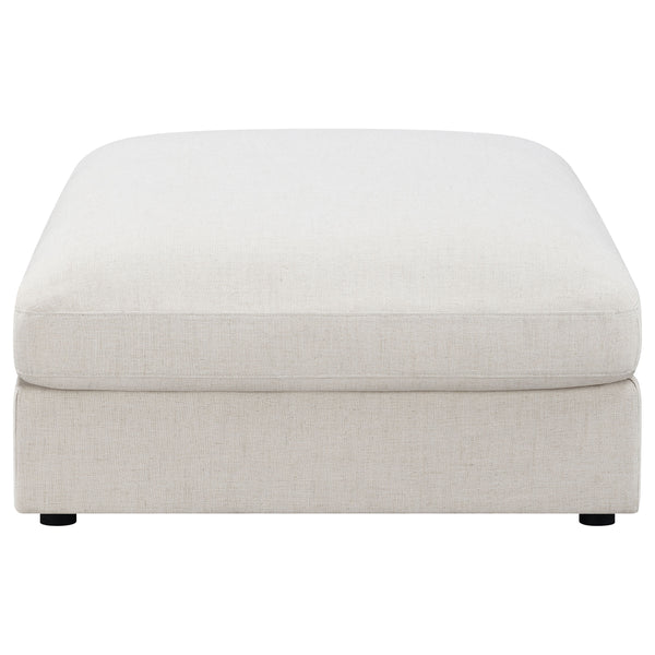 Serene Upholstered Rectangular Ottoman Beige