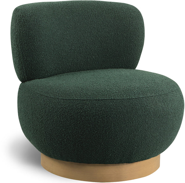 Calais Green Boucle Fabric Accent Chair