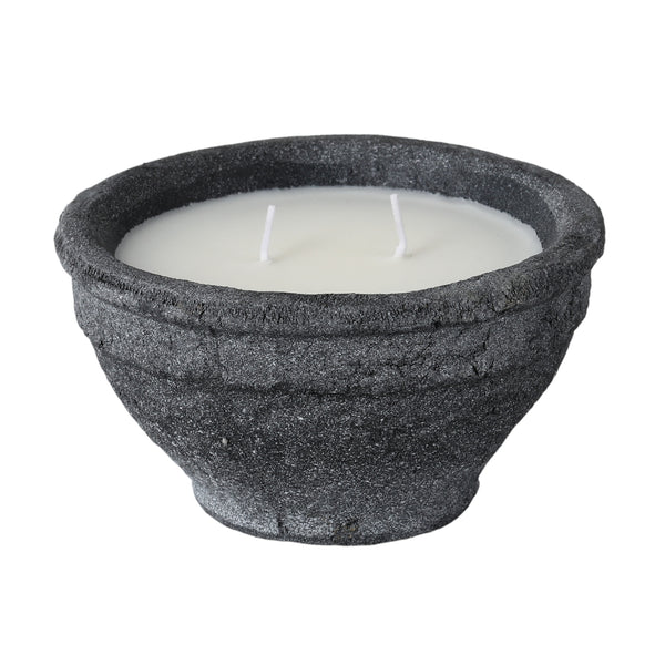 6" 14 Oz Wood Sage & Sea Salt Bowl Candle, Black