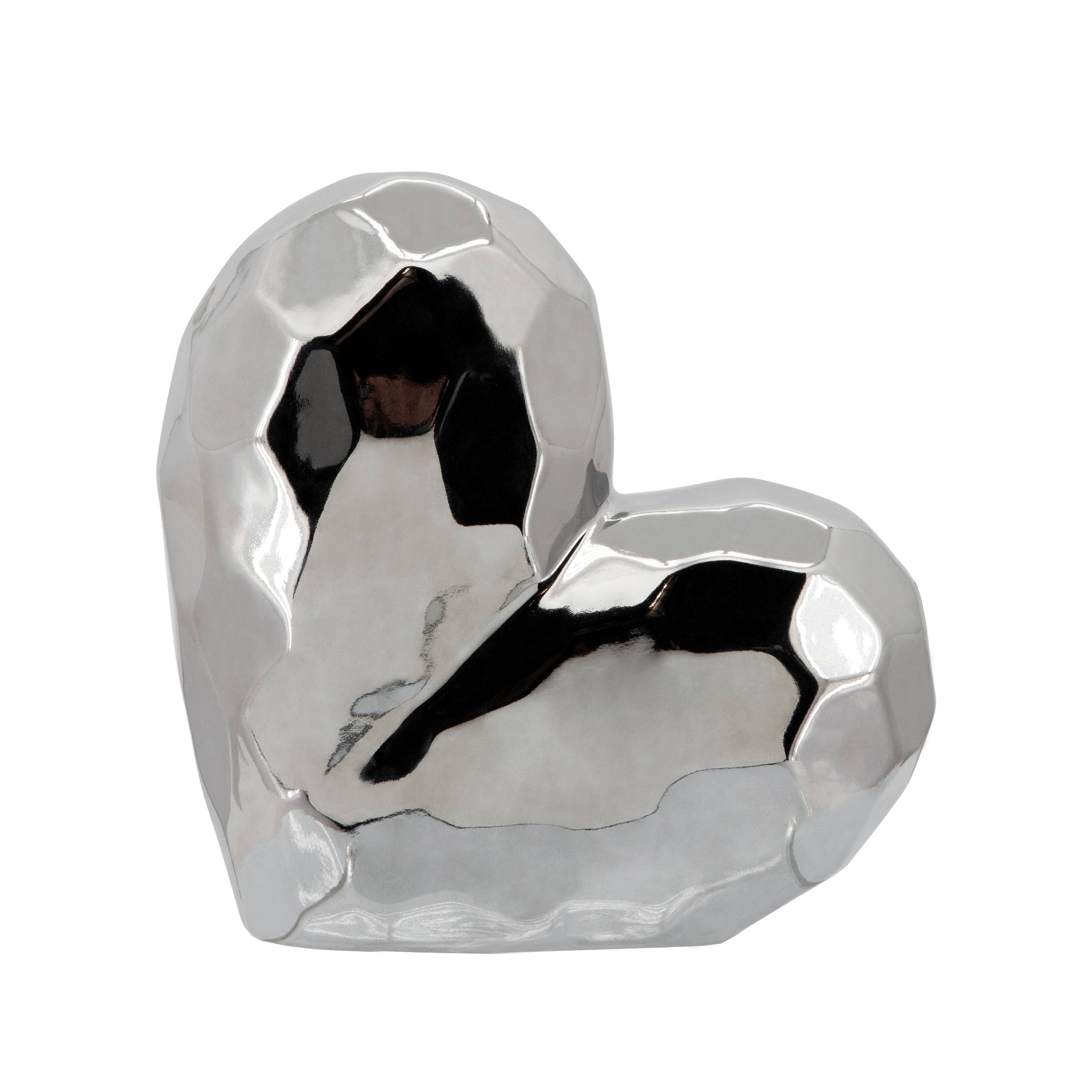 Silver Ceramic Heart 8