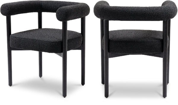 Hyatt Black Boucle Fabric Dining Chair