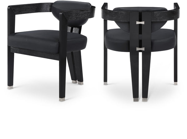 Carlyle Black Vegan Leather Dining Chair