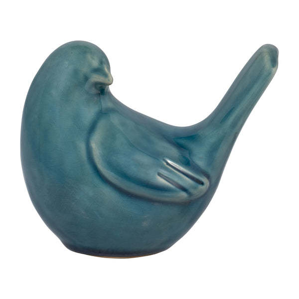 Cer, 5" Side View Bird, Blue