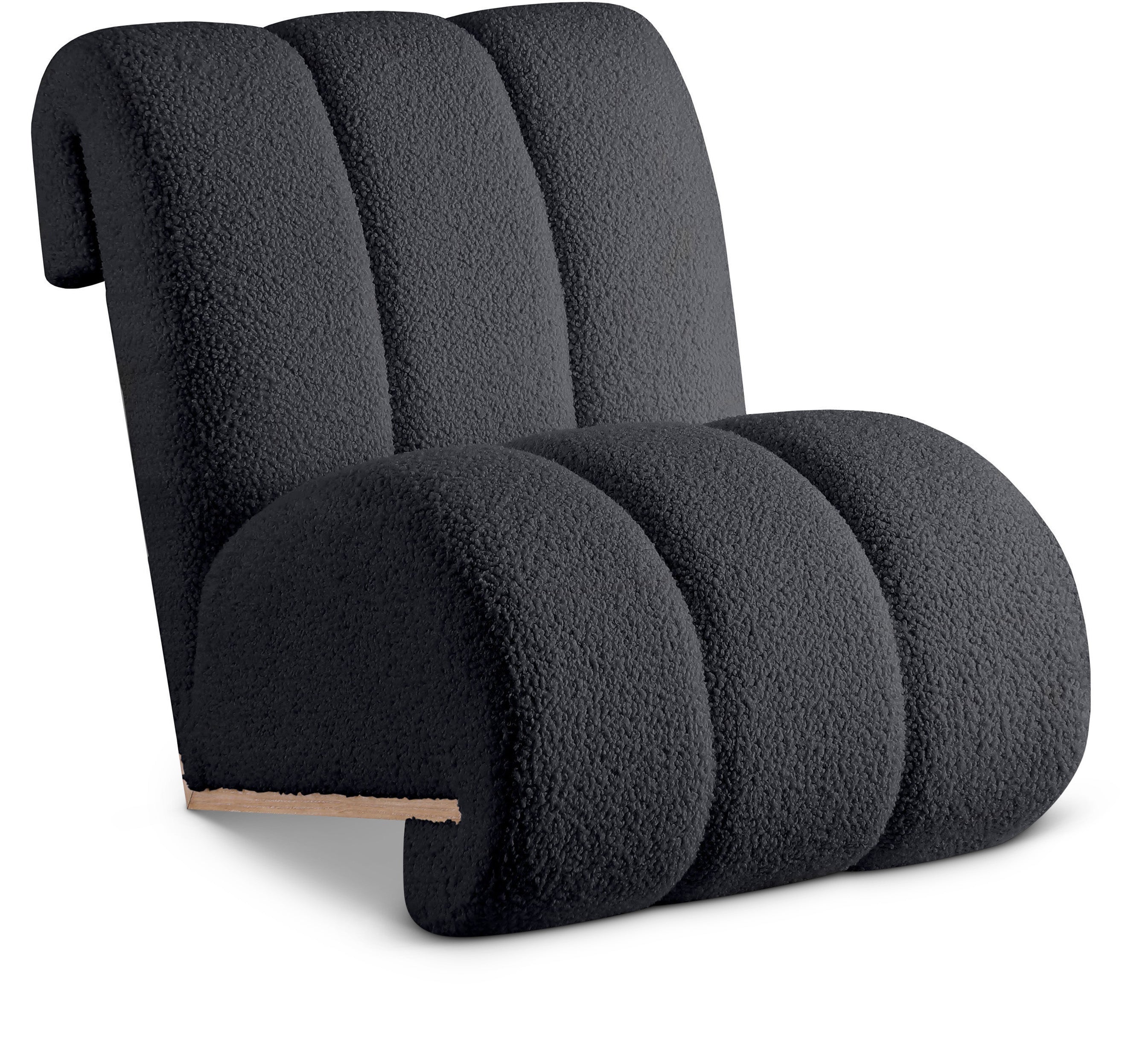 Swoon Black Faux Sheepskin Accent Chair