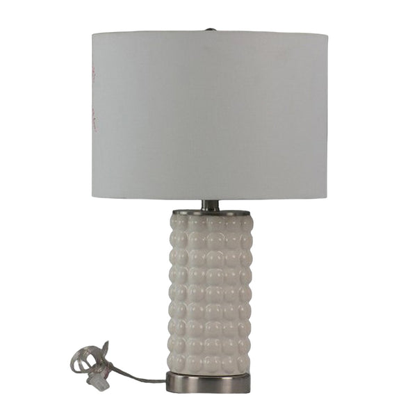 S/2 Ceramic 21" Bubble Table Lamp, White