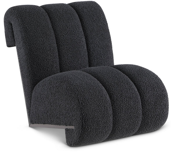 Swoon Black Faux Sheepskin Accent Chair