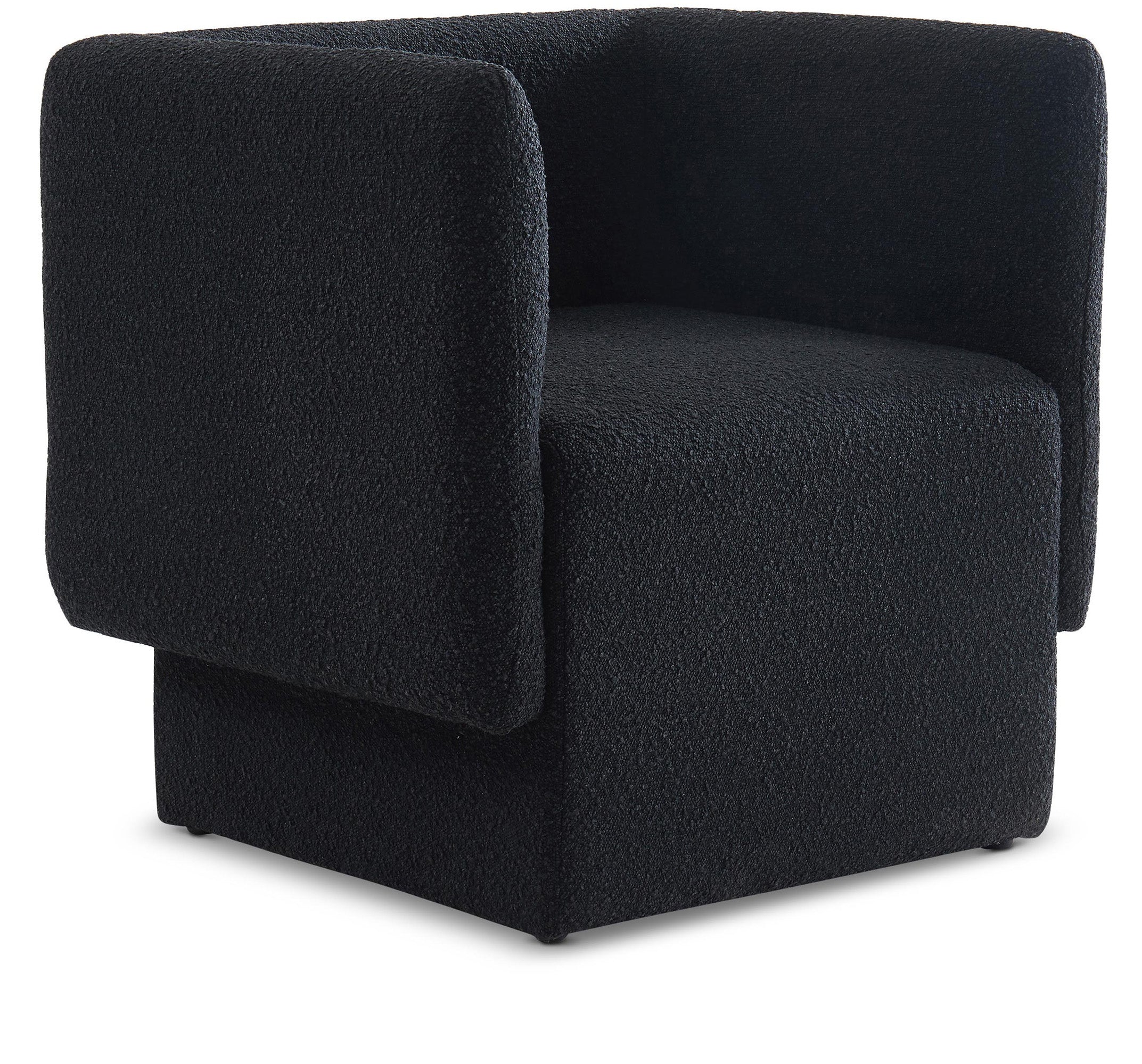 Vera Black Boucle Fabric Accent Chair