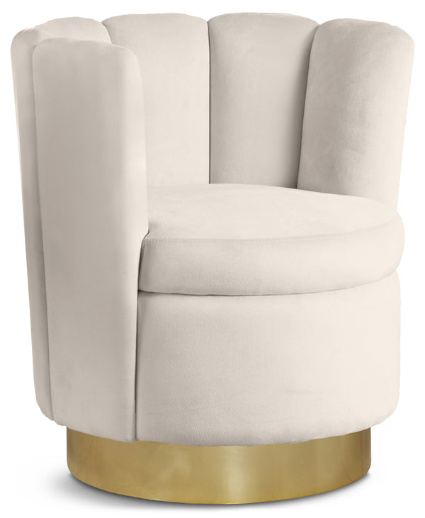 Lily Cream Velvet Accent Chair