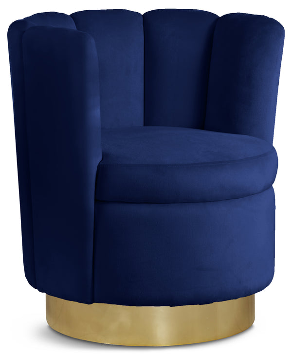 Lily Navy Velvet Accent Chair