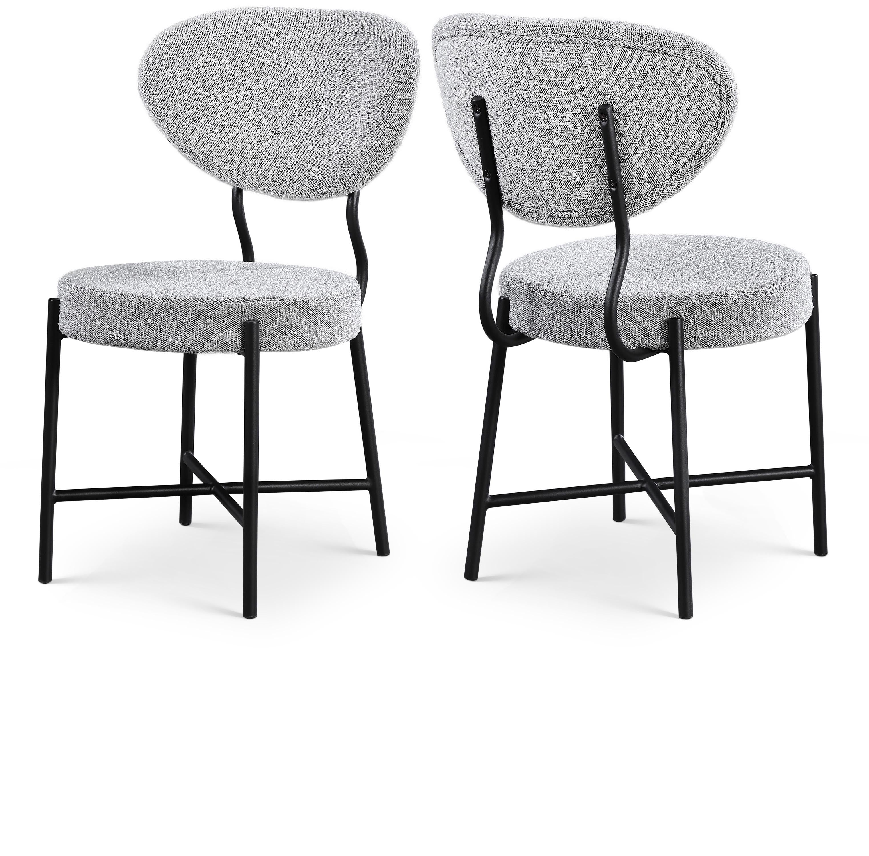 Allure Grey Boucle Fabric Dining Chair