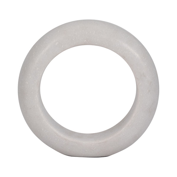 Marble, 7" Ring Tabletop Decor, White