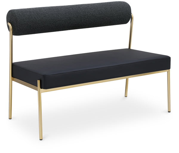 Carly Black Vegan Leather Bench