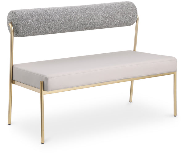 Carly Taupe Vegan Leather Bench