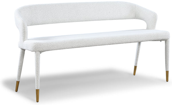 Destiny Cream Boucle Fabric Bench