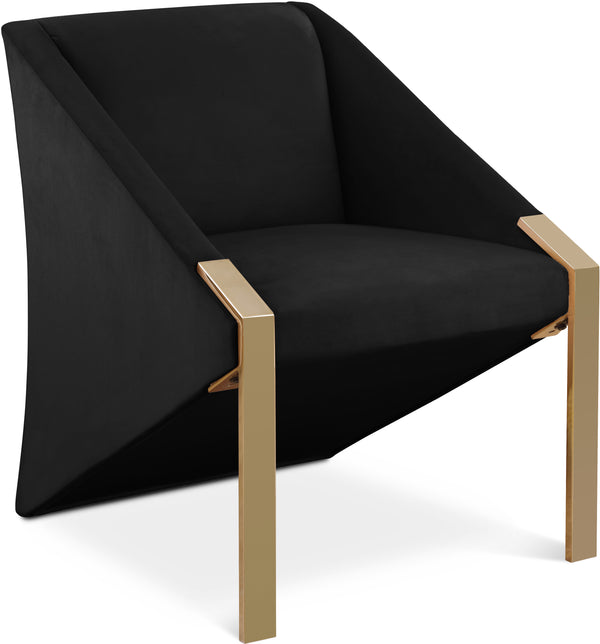 Rivet Black Velvet Accent Chair