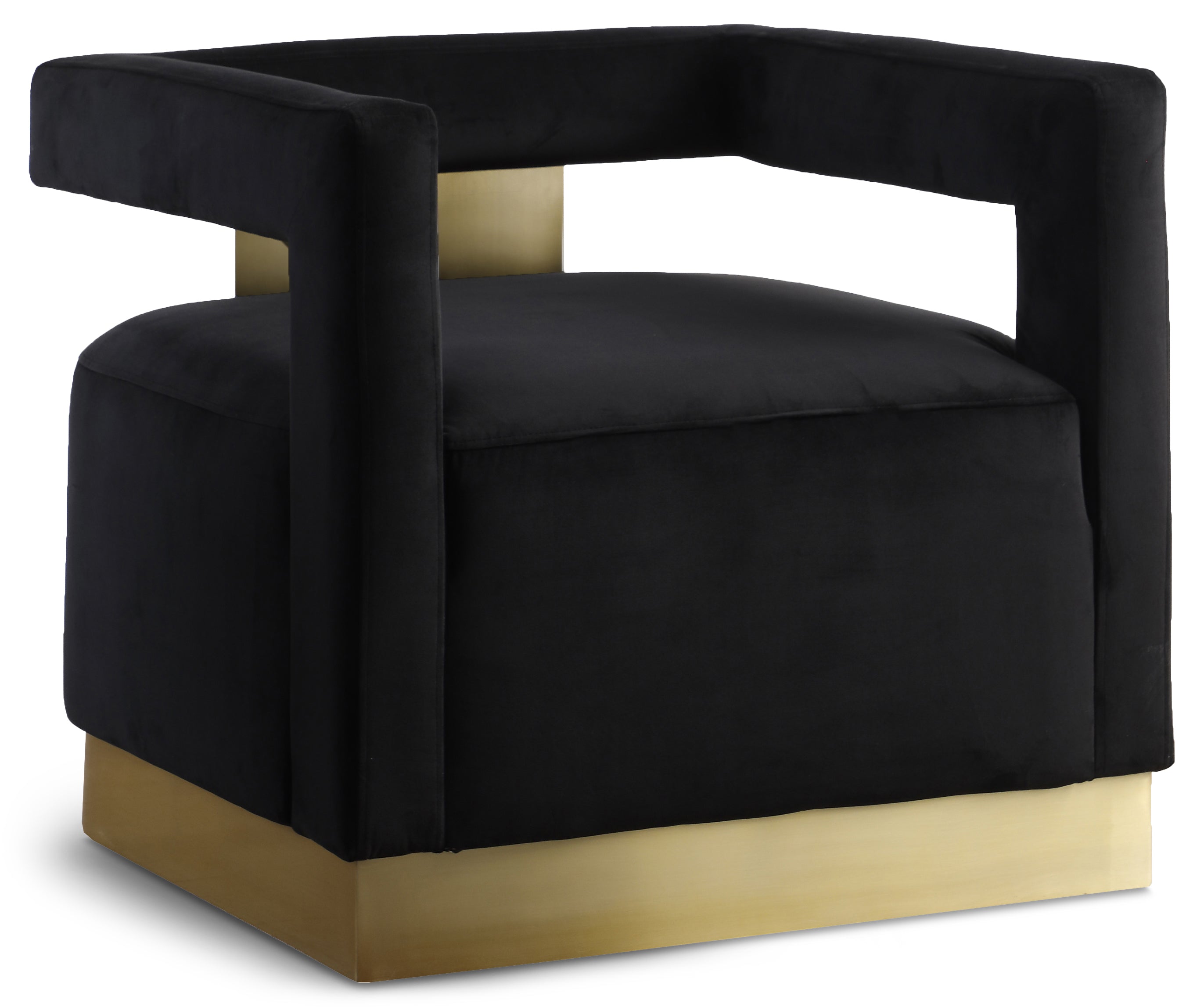 Armani Black Velvet Accent Chair