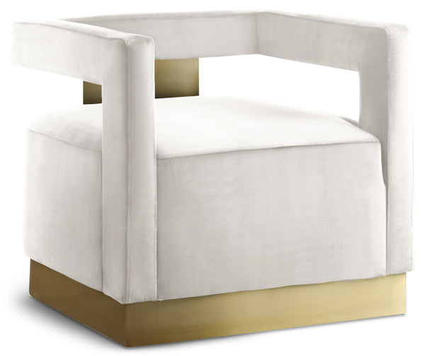 Armani Cream Velvet Accent Chair