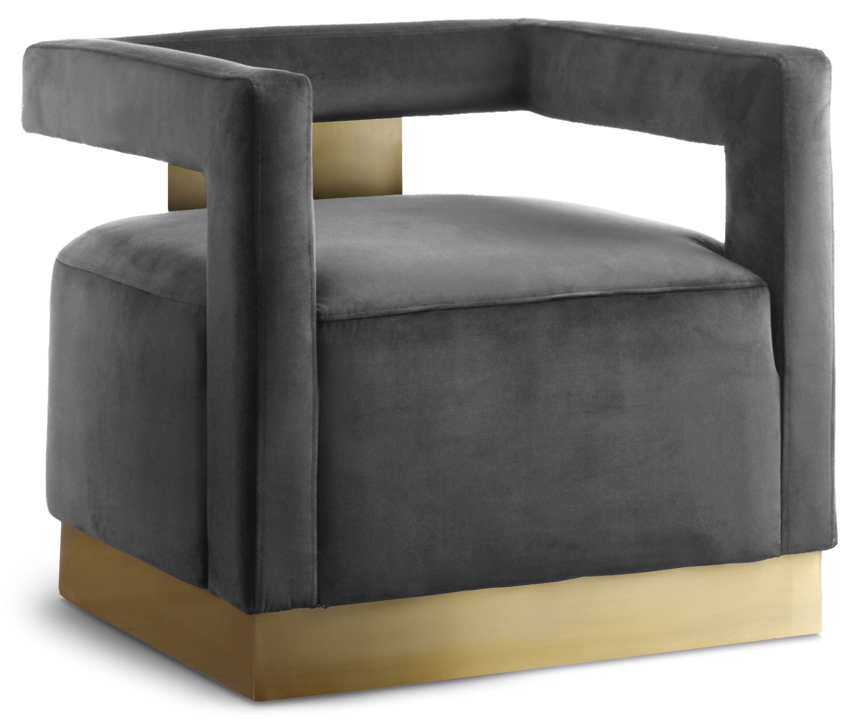 Armani Grey Velvet Accent Chair