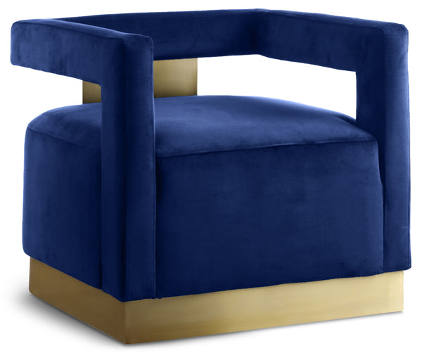 Armani Navy Velvet Accent Chair