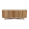 Wood/marble, 69"l 4-door Fluted Sideboard, Natural