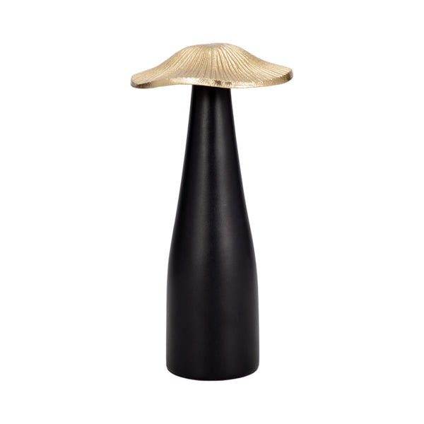 Metal, 9" Mushroom Deco, Black/gold