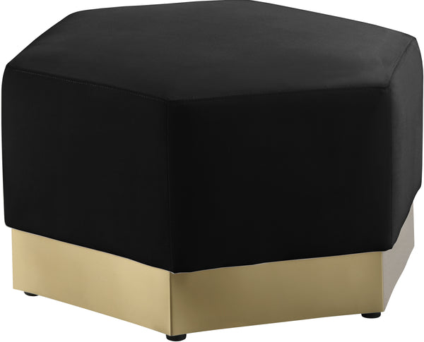 Marquis Black Velvet Ottoman