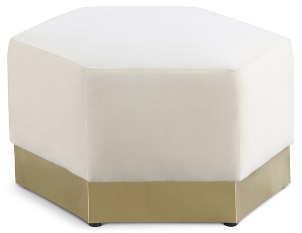 Marquis Cream Velvet Ottoman