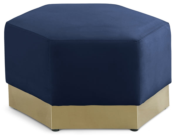 Marquis Navy Velvet Ottoman