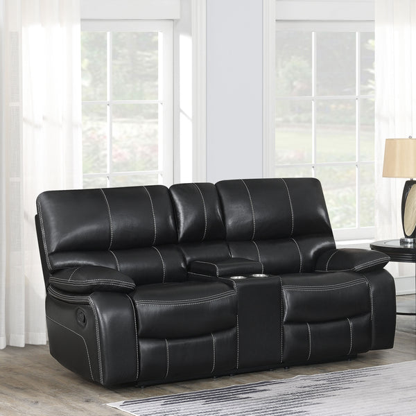 Willemse Motion Loveseat with Console Black