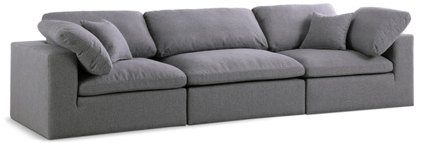 Serene Grey Linen Textured Fabric Deluxe Comfort Modular Sofa