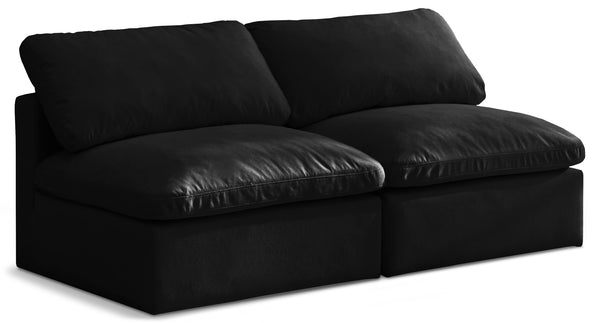 Plush Black Velvet Standard Comfort Modular Sofa