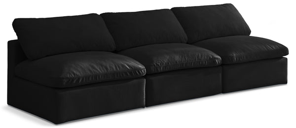 Plush Black Velvet Standard Comfort Modular Sofa