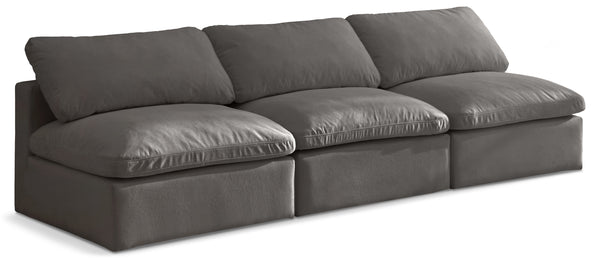 Plush Grey Velvet Standard Comfort Modular Sofa