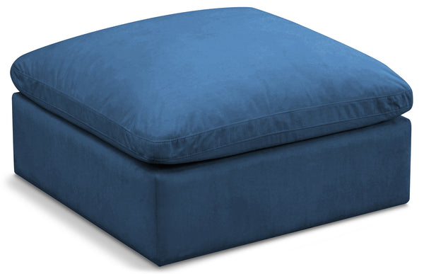 Plush Navy Velvet Standard Comfort Modular Ottoman