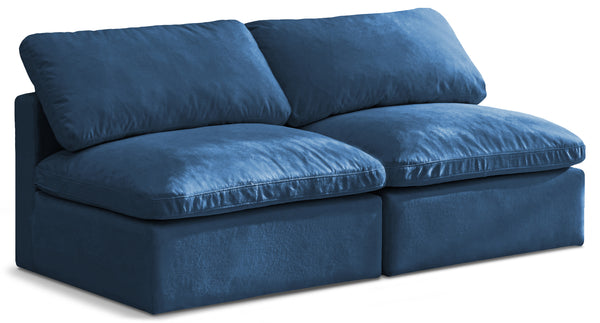 Plush Navy Velvet Standard Comfort Modular Sofa