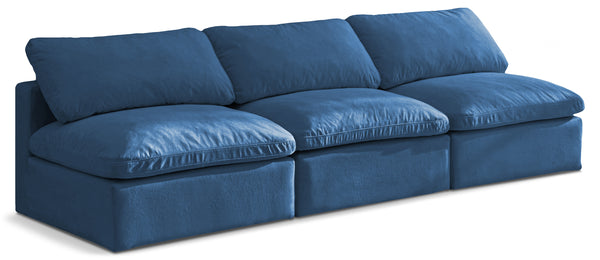 Plush Navy Velvet Standard Comfort Modular Sofa