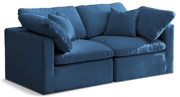 Plush Navy Velvet Standard Comfort Modular Sofa