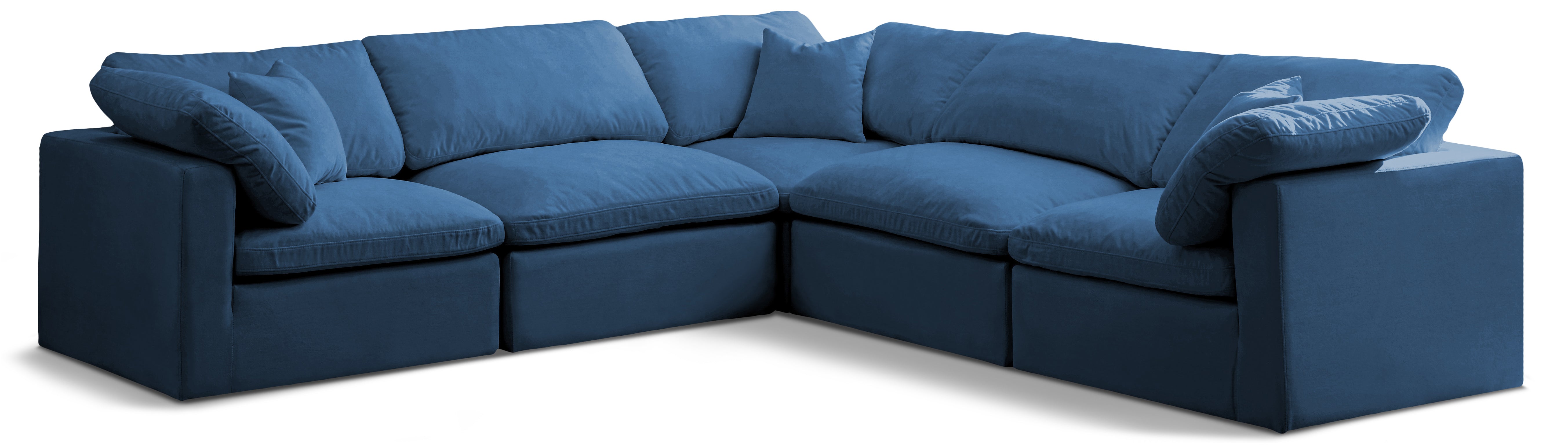 Plush Navy Velvet Standard Comfort Modular Sectional