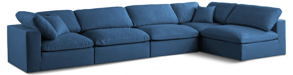 Plush Navy Velvet Standard Comfort Modular Sectional