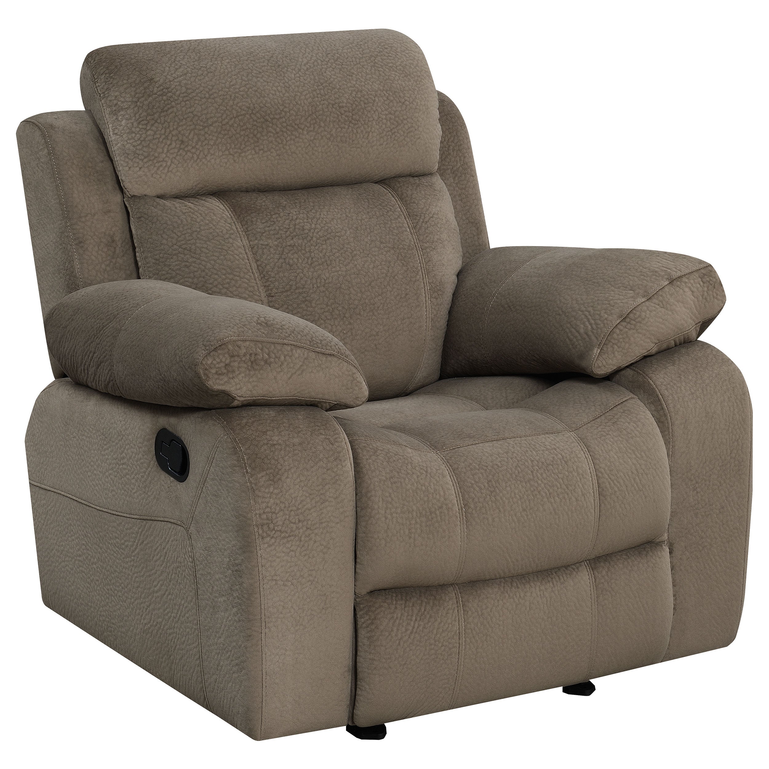 Myleene Pillow Top Arm Glider Recliner Mocha