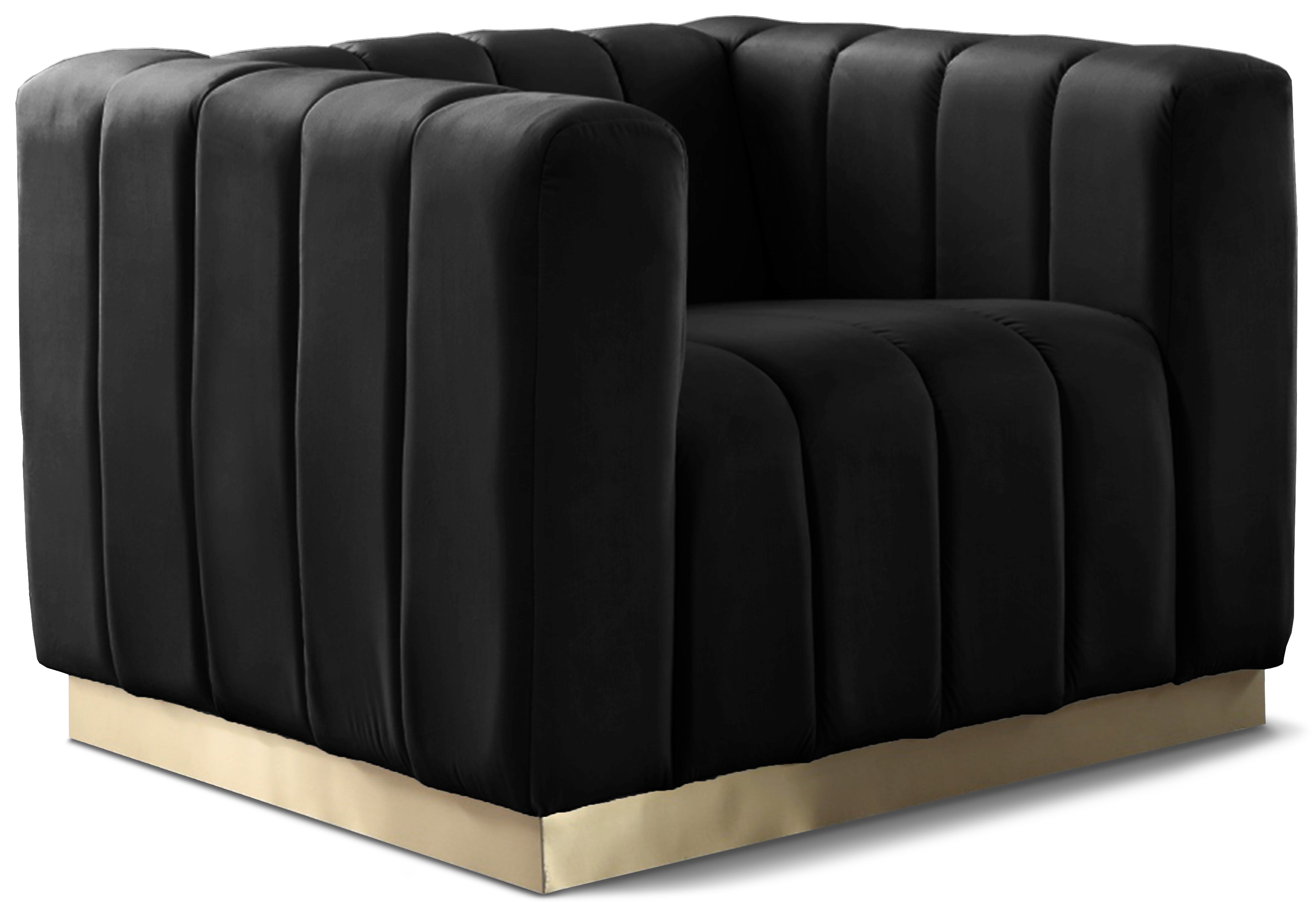 Marlon Black Velvet Chair