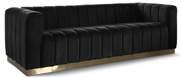 Marlon Black Velvet Sofa