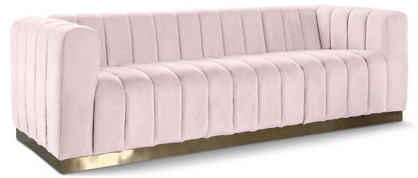 Marlon Pink Velvet Sofa