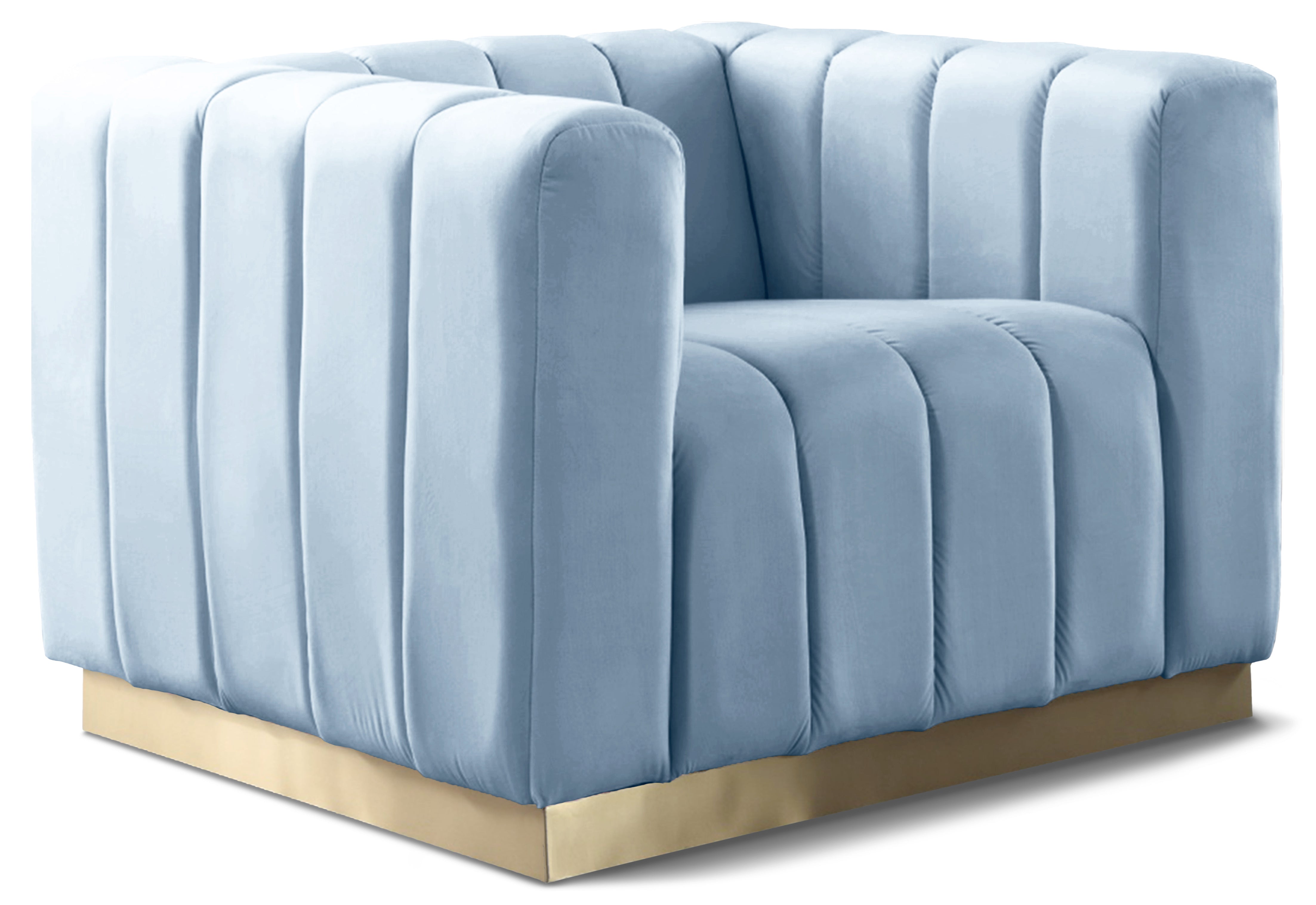 Marlon Sky Blue Velvet Chair